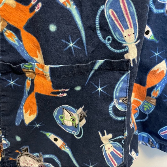 ScrubStat Space-Themed Scrub Top Fox Hedgehog Women’s M - Picture 3 of 8